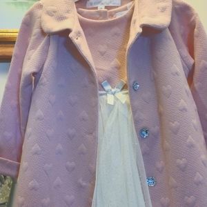 Nannette Bids Pink/ Beige laced sequence babygirl toddler Dress/Jacket